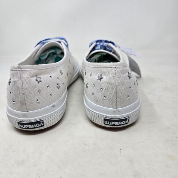 SUPERGA Star Studs White Sneakers with Star Pattern and Colorful Laces NWT EU 40 - Picture 8 of 12